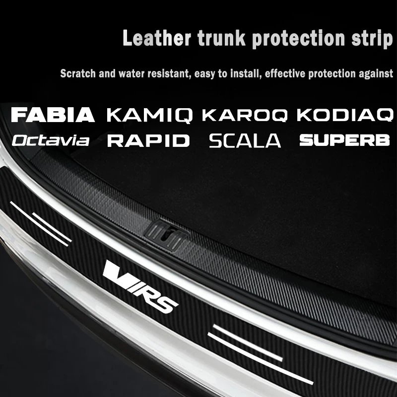 Carbon Fiber Car Rear Trunk Bumper Guard Plate Protector Decal For