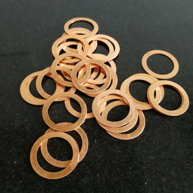 Copper Flat Washer M9 Seal Gasket inner diameter 9mm Sealing Ring Thin Sheet T3 Red copper washer