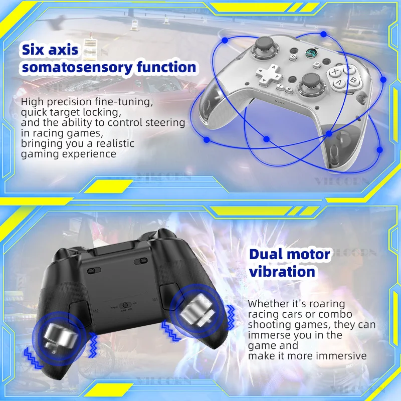 New Z04 Wireless BT Game Controller Six-axis Gyroscope Hall