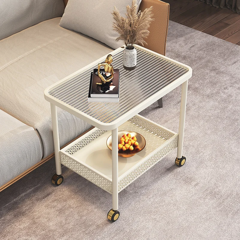 

Portable Sofa Side Table Simple Modern Square Corner Table Light Luxury Side Cabinet Coffee Table Trolley