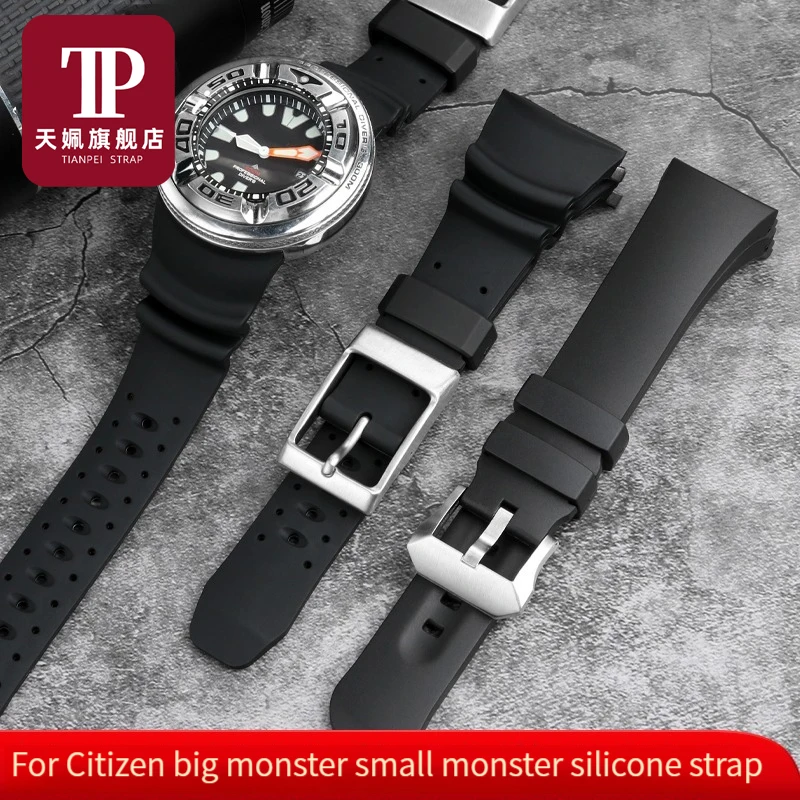 Per Citizen Bn2029-01E Bn2021 Bn2024 Cinturino In Gomma Mostro Grande/Enorme Diving Water Ghost Bj8050-08E Cinturino Maschile Little Monster