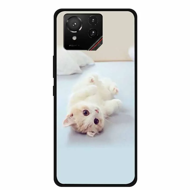 Cartoon Printed Soft Black Silicone Phone Case