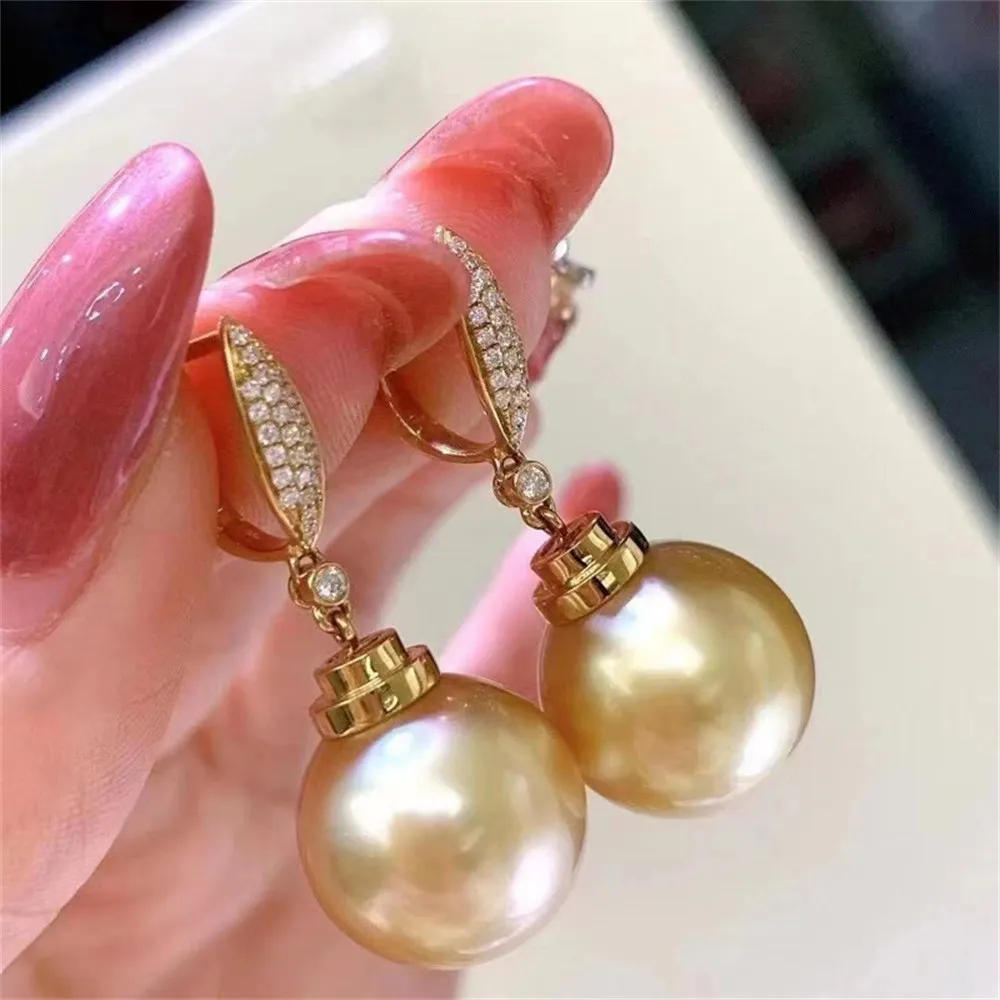 

DIY Pearl Ear Stud Accessories S925 Sterling Silver Jewelry Fashion Ear Buckle Women's Empty Fit 9-12mm Beads
