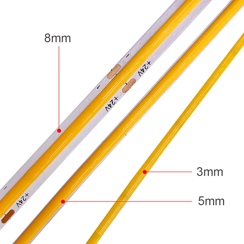 Striscia Led COB CRI90 30W 3000lm 24V IP20 PCB 5mm Chip Led