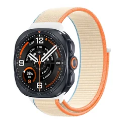 Sports Nylon Loop Band - Durable & Adjustable Bracelet Wristband with Replaceable Belt - Galaxy Ultra 2025 (Milk white)