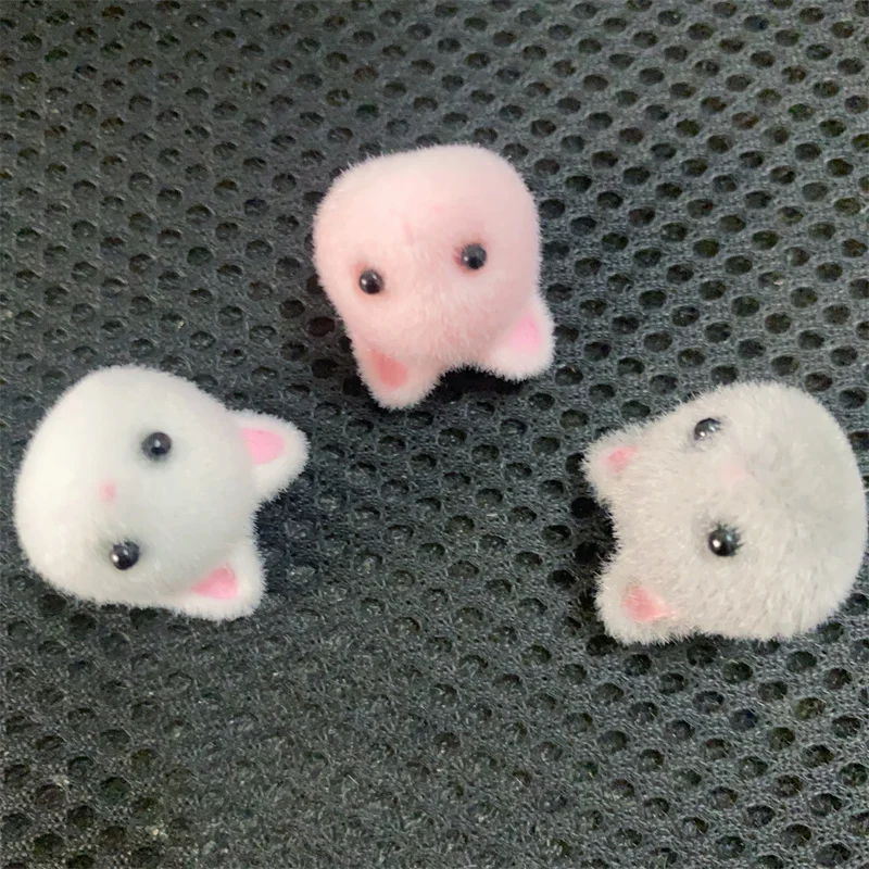 New style 30pcs/lot color flocking cartoon bears heads shape animals beads diy jewelry garment/keychain accessory