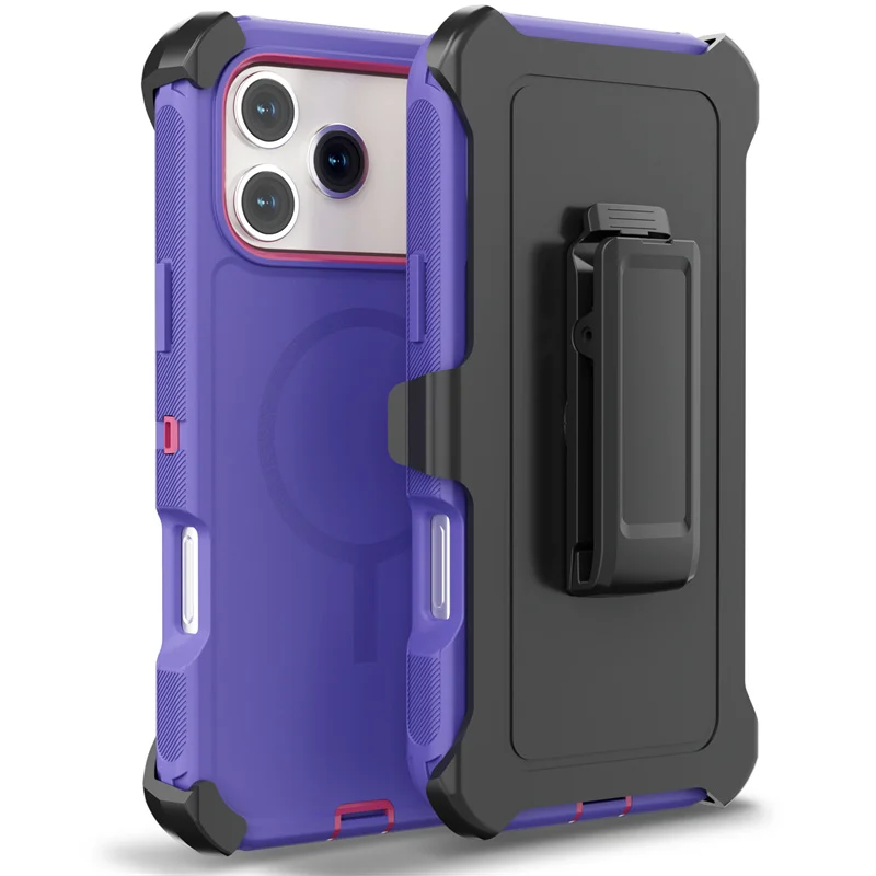 3-in-1 Magnetic Heavy Duty Armor Shockproof Case with Belt Clip