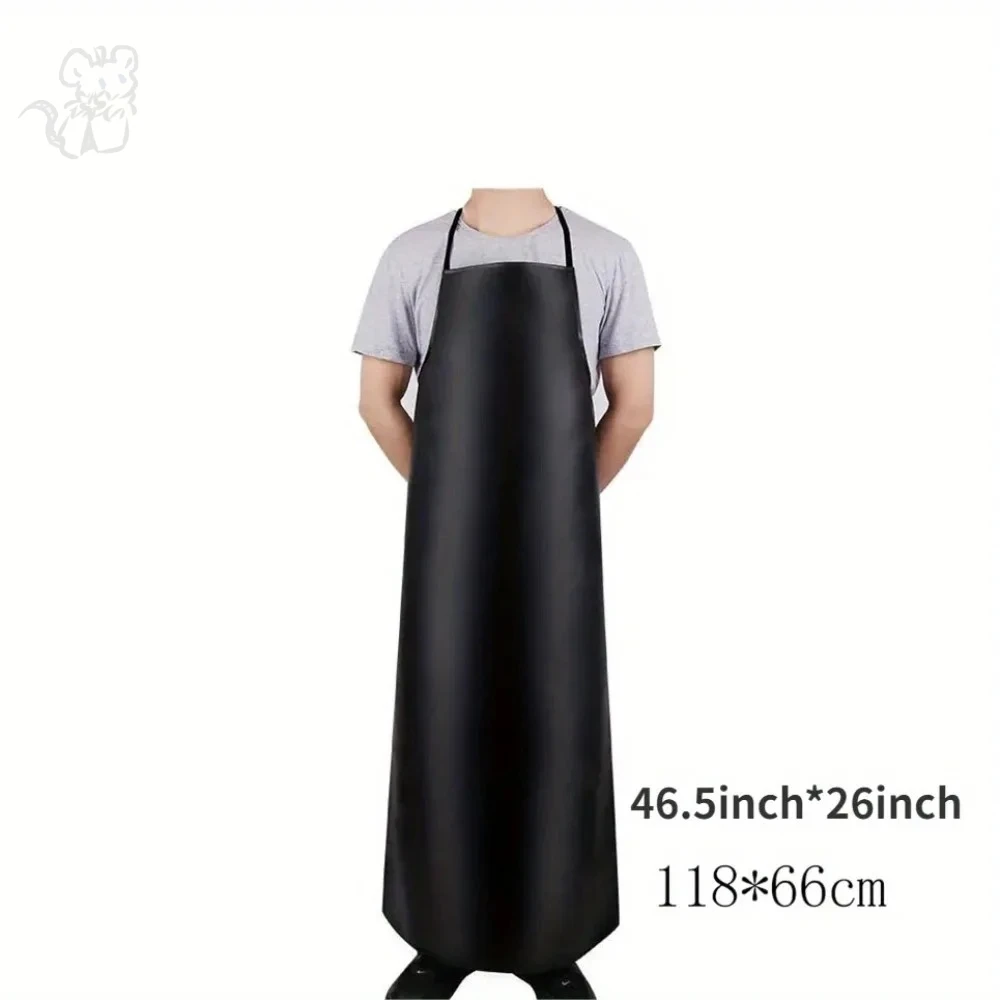 PU Leather Heavy Duty Waterproof Apron for Dishwashing 40 Inch Work Apron PU Leather Dishwasher for Men Cleaning Lig