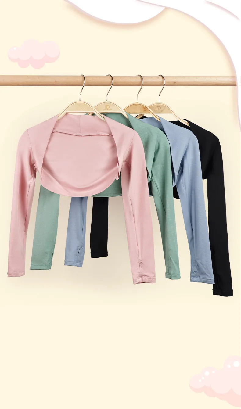 Mädchen-Ballett-Wickel-Cardigan, Schal, langärmelig, Tanz-Vertuschung für Kinder, kurze Winter-Tops, Übungskleidung, 3–14 Jahre – Detail 1