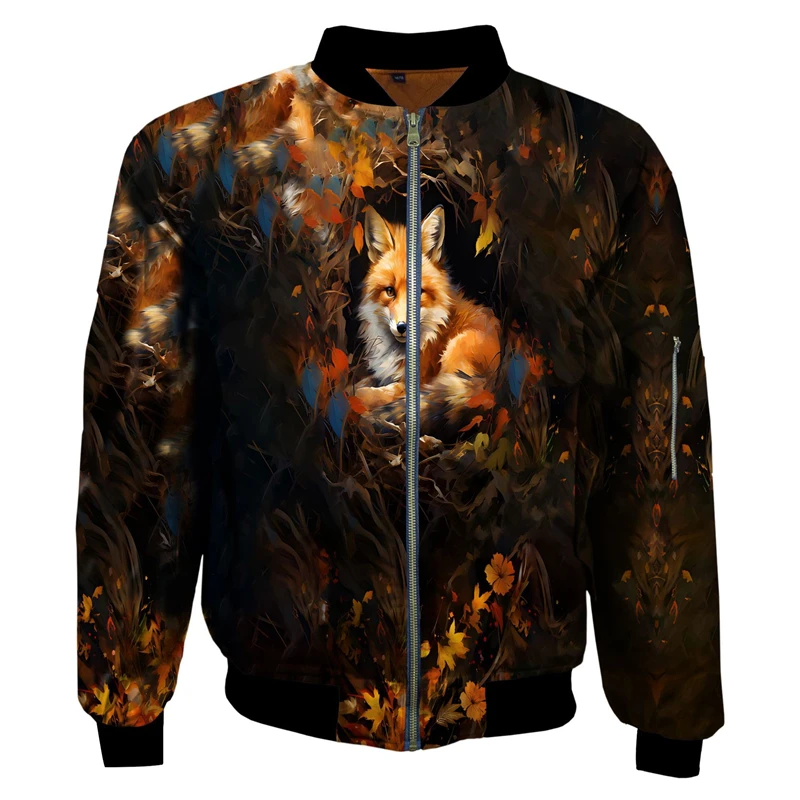 thumbnail image 1 of Chaqueta de primavera y otoño para hombre y mujer, con estampado 3D de animales y cremallera, chándal unisex, informal, con cremallera, ropa de abrigo con estampado de calidad, 1 of 5