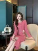 Two-Piece Set for Women Cropped Tweed Coat+Split Half Skirt Elegant Female Slim Fitting Suit Casual and Trendy Spring 4