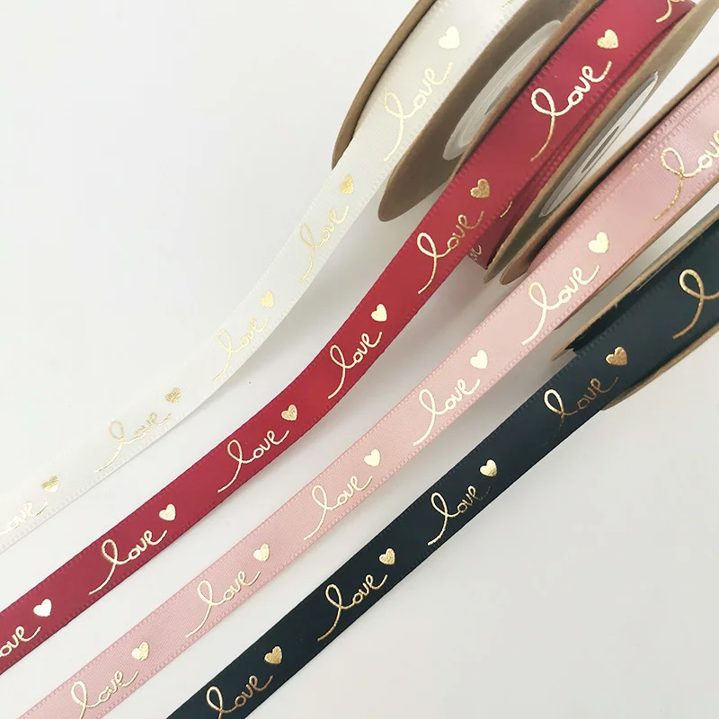 Happy Valentines Day 9mm satin ribbon 14th february love craft gift decorating 