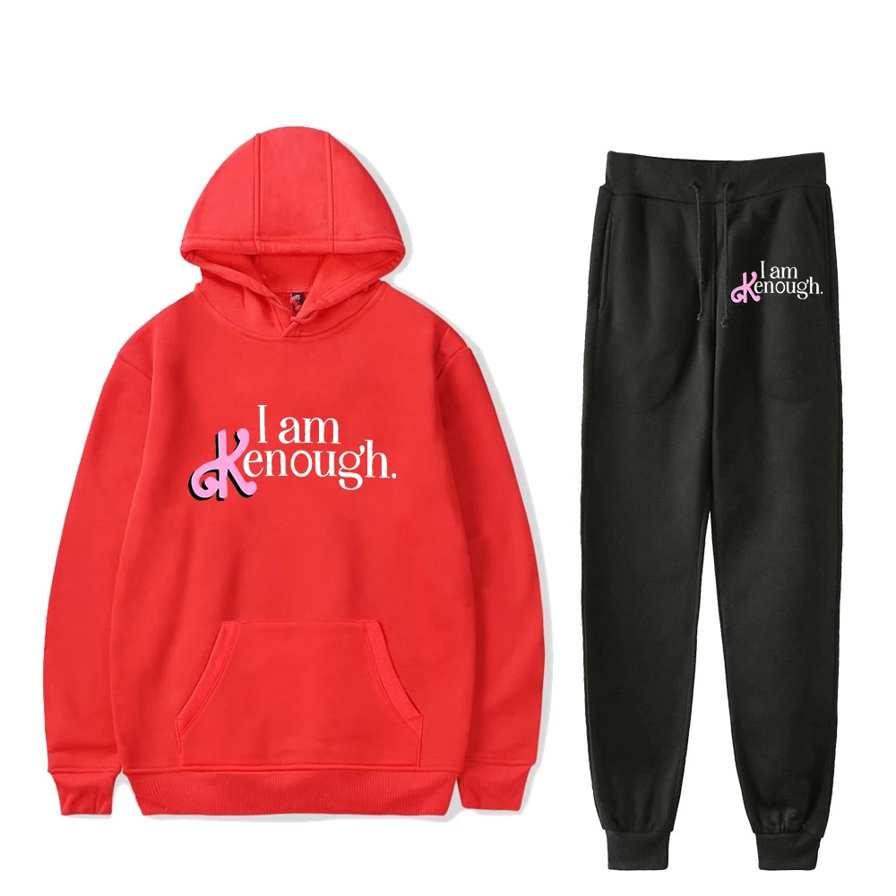 I Am Kenough Merch Hoodie Jogger Pants Two Piece Set Sweatshirts+Sweatpants 2023 New Movie Funny Clothes Men Women's Set