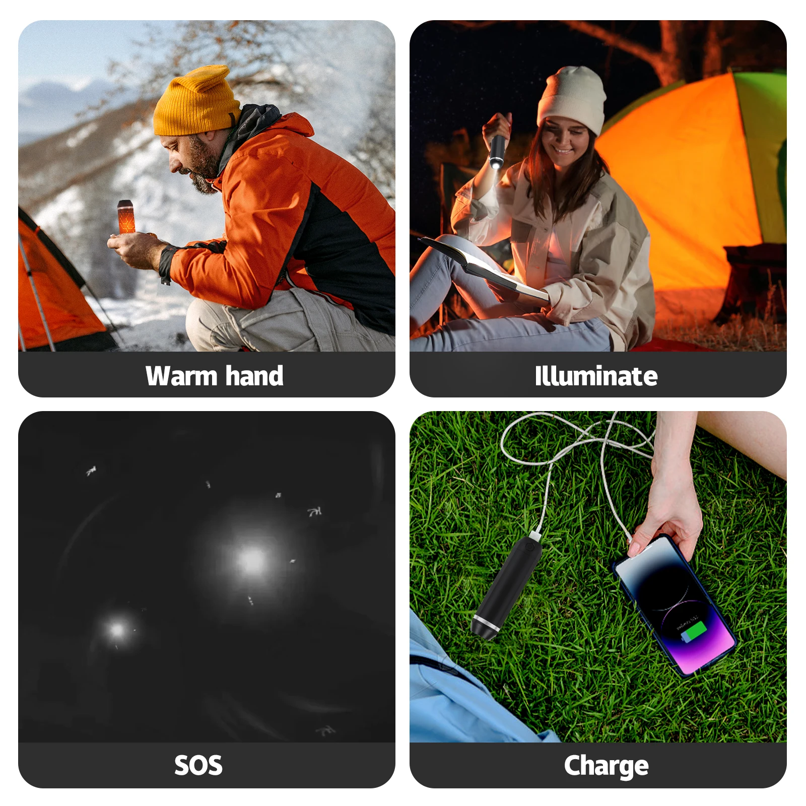 Hand Warmers Rechargeable 2 Pack 10000mAh 8 Hrs Warmth Dual-Sided Heating Reusable