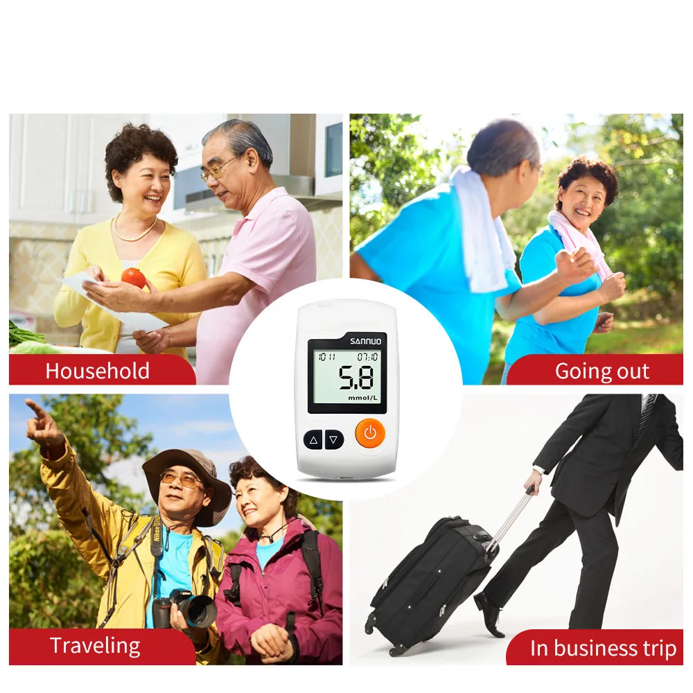 Sinocare GA-3 Blood Glucose Monitor Glucometer Test Strips Lancets Blood Sugar Meter Test for Diabetes blood glucose monitor blood glucose strips blood test meter blood test strips medical blood test kit blood glucose lancets
