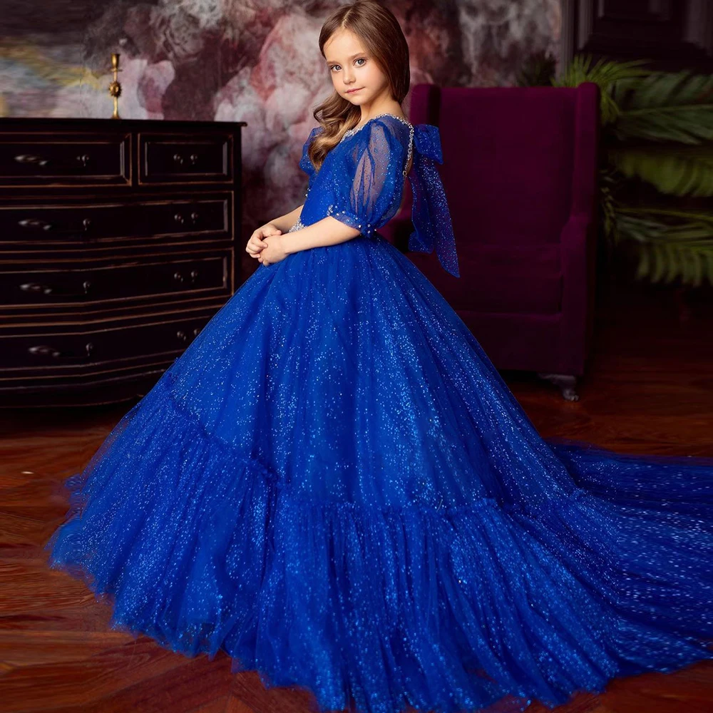 Puffy Lace Baby Girl Party Dress Kids Layers Flower Girl Dresses Hi Low