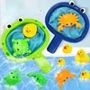 Baby Bath Toys Kids Floating Bath Toys with Fishing Net Water Fun Bathing Cute Children Bathroom Shower Bathtub Animals Toy 1