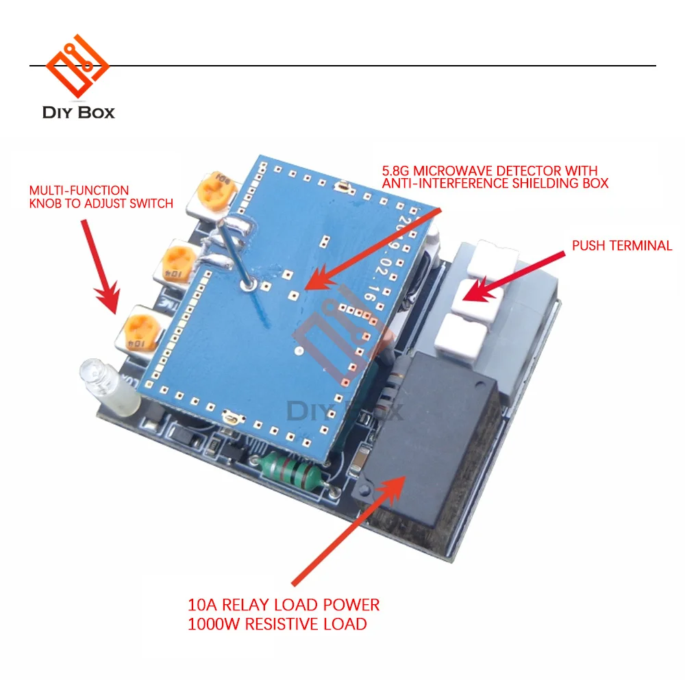 Motion Sensor Motion Detector AC 220V 5.8GHz Microwave Radar Sensor Switch Human Body Motion Induction Sensor For LED Light Sensors Switches