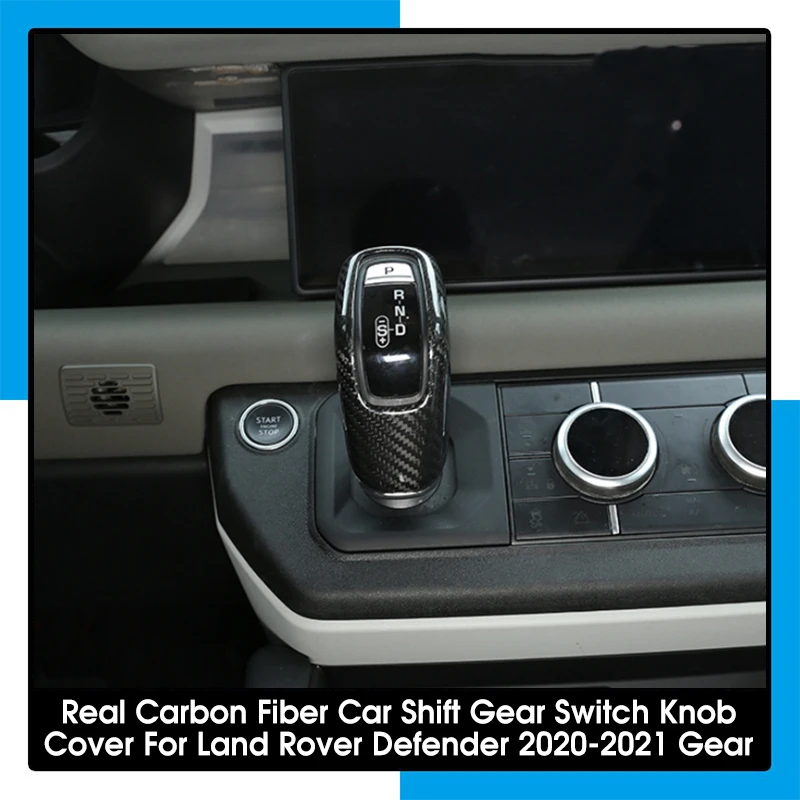 

Real Carbon Fiber Car Shift Gear Switch Knob Cover For Land Rover Defender 2020-2021 Gear Shifter Head Lever Case Protector