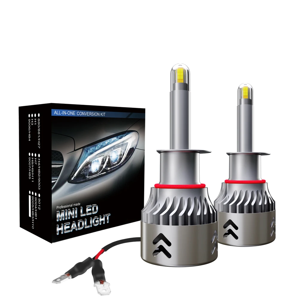 

2Pcs 24 Chips H1 H7 H8 H9 H11 Lamp Car Headlight Bulbs H10 HB3 9005 HB4 9006 3D LED 360 Degree 6000K 30000LM Auto Light 12V