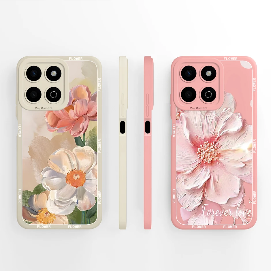 Artistic Oil Painting Floral Design Soft Silicone Anti-Drop Phone Case Cover