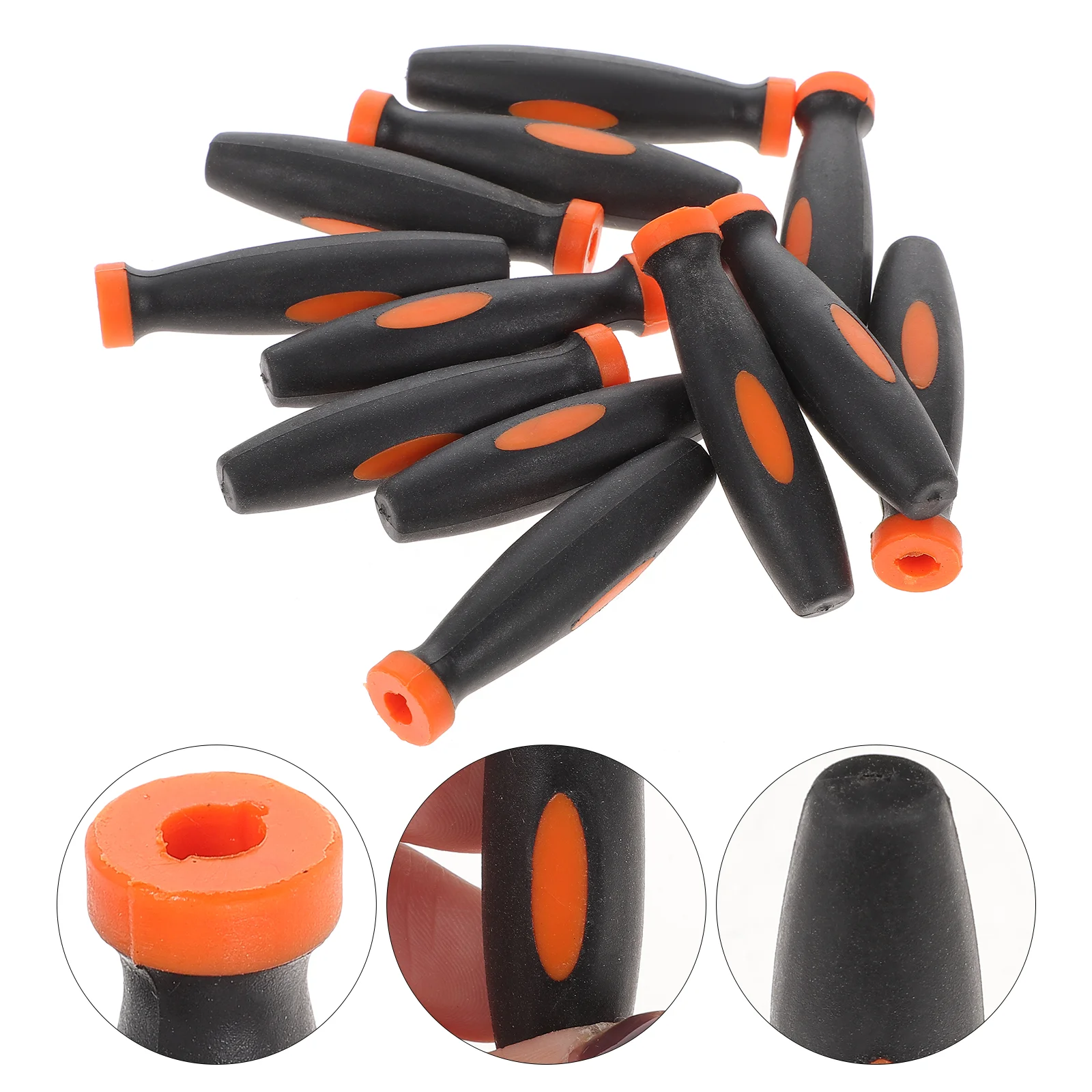 

12pcs File Handle 5mm Rubber Handle Grip Replacement Ergonomic File Handle