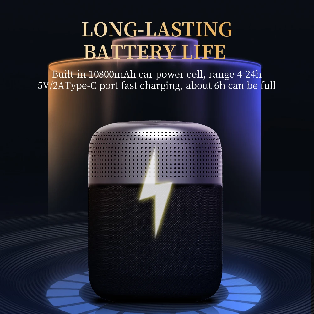 Cyboris X11 Bluetooth Speaker Metal 100W Home Theater Speakers with Voice Assistant, IPX6,10400mAh, NFC, True Wireless 3D Stereo
