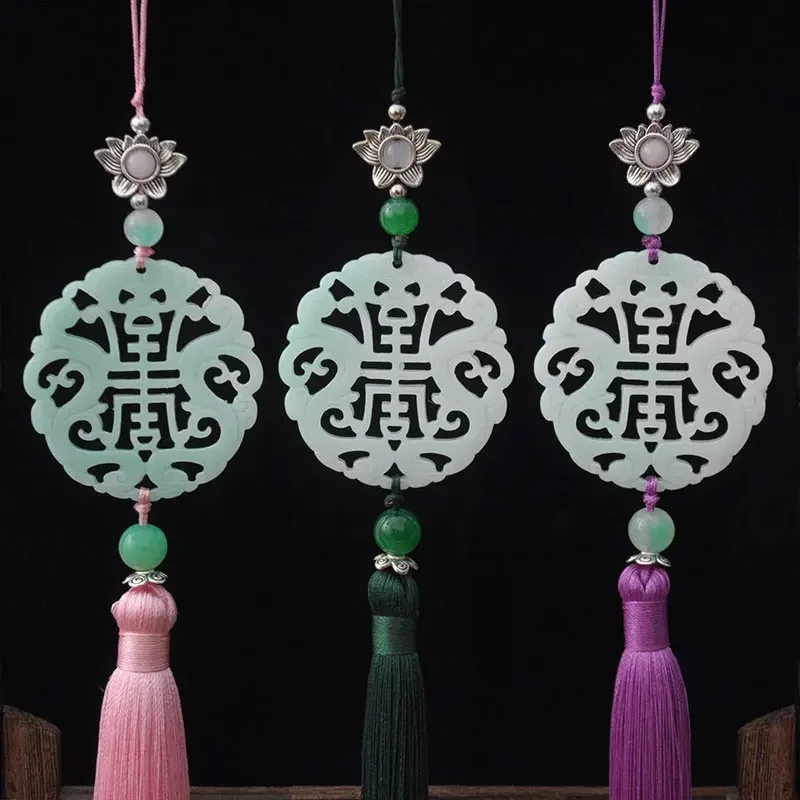 1PC Imitation Jade Fu Shou Waist Tassel Pendant Silky Soft Craft Tassels Handmade Tassels for DIY Jewelry Making Home Decor