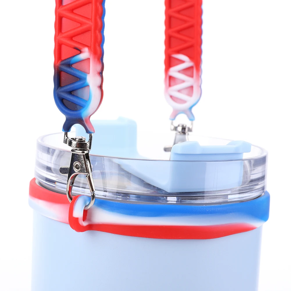 Silicone Water Bottle Handle Fit 8-40oz Bottles Water Bottle Sling Water Bottle Carrier for Stanley Cup Accessories