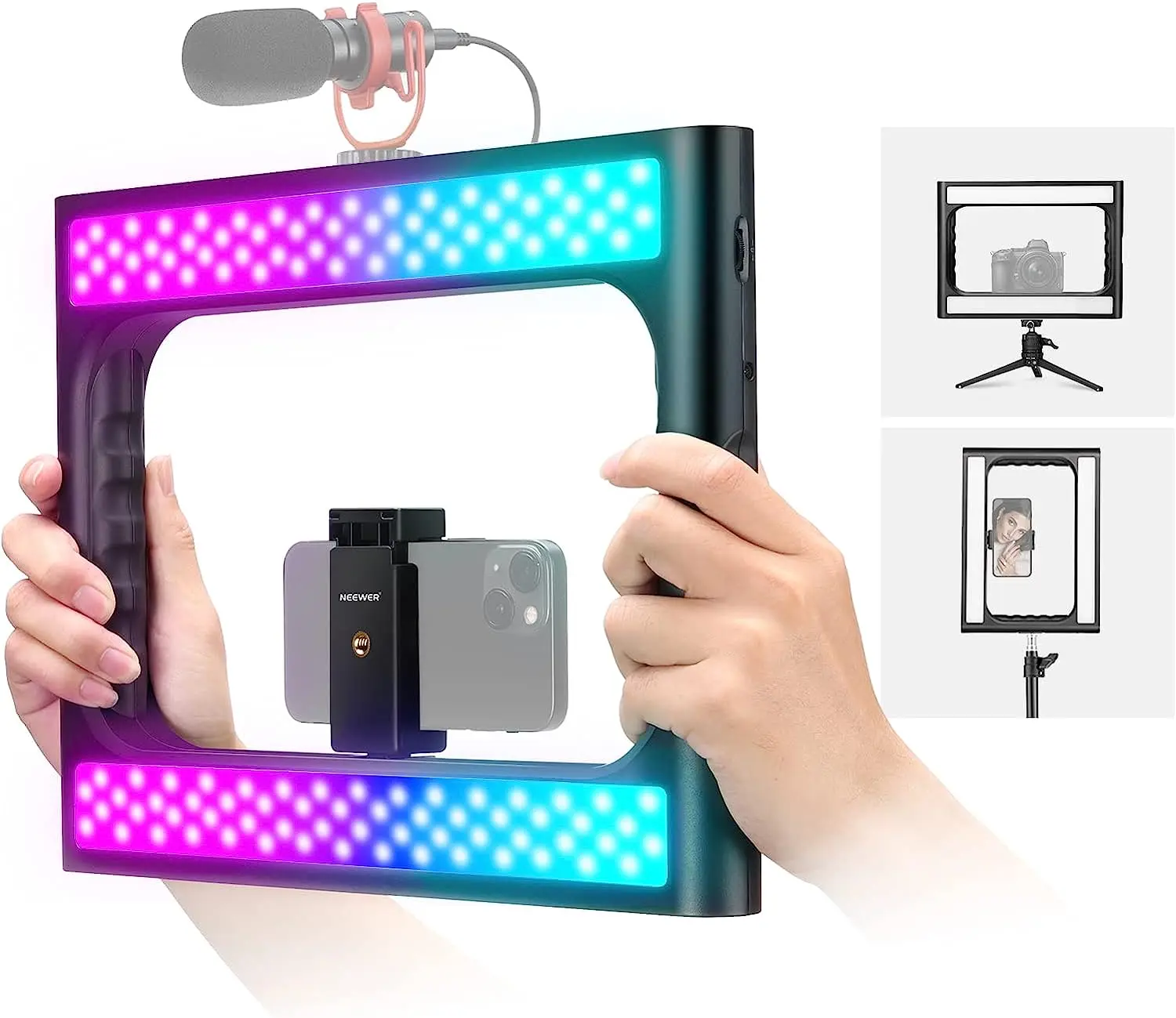 Aro Luz NEEWER RGB LED Anillo Luz Selfie Luz, 360u00b0 A Todo