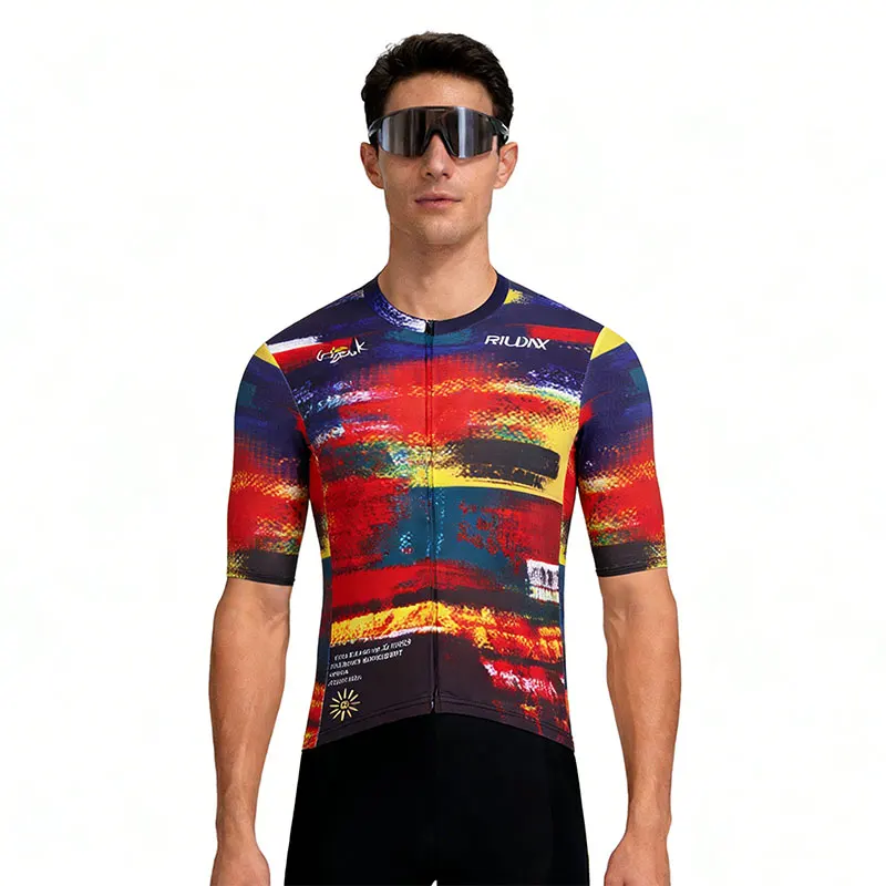 SANCUAX Men's Cycling Jersey RAUDAX, Summer Breathable Short Sleeve Racing Top for Outdoor Road Bike Sport