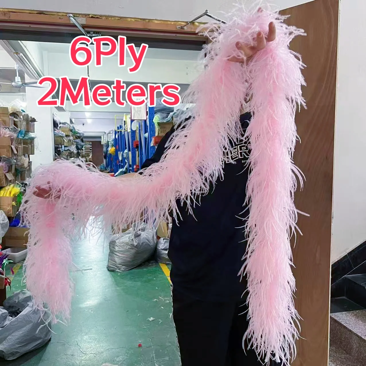 6Ply 0.5M 1M 2M 3M 4M Ostrich Feather Boa Shawl Fluffy Plume Scarf for  Wedding Party Clothing Dress Decoration Customized - AliExpress