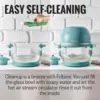 Air Fryer - Glass 5 Quart w/ 360 Visibility, Self-Cleaning, 400F Vortex Air Fryer for Even Cooking, Free 2