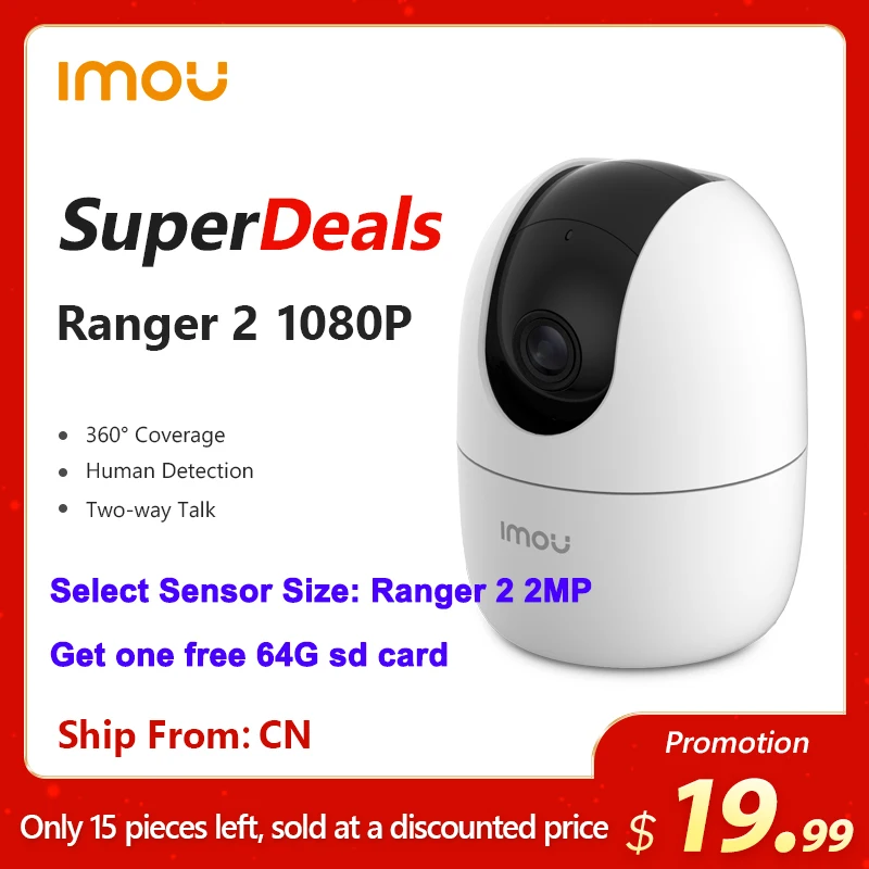 

IMOU Ranger 2 1080P Fast Ship IP Camera 360 Human Detection Baby Home Security Night Vision Surveillance Wireless Wifi Camera