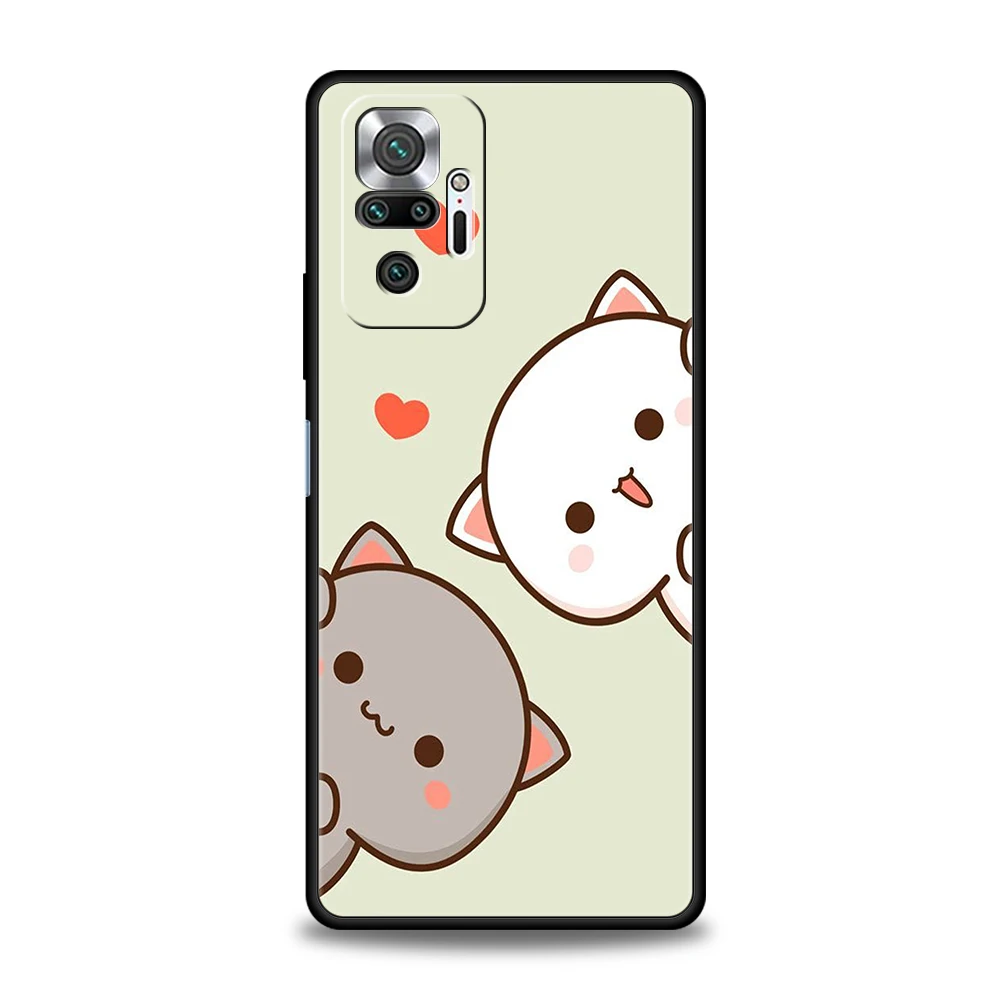 Pfirsich und Goma Katze Handy hülle Abdeckung für Redmi Note 12 11 10 Pro plus 8 8t 9 k50 k40 Gaming 9a 9c 9t Pro plus Soft shell Capas – Detail 2