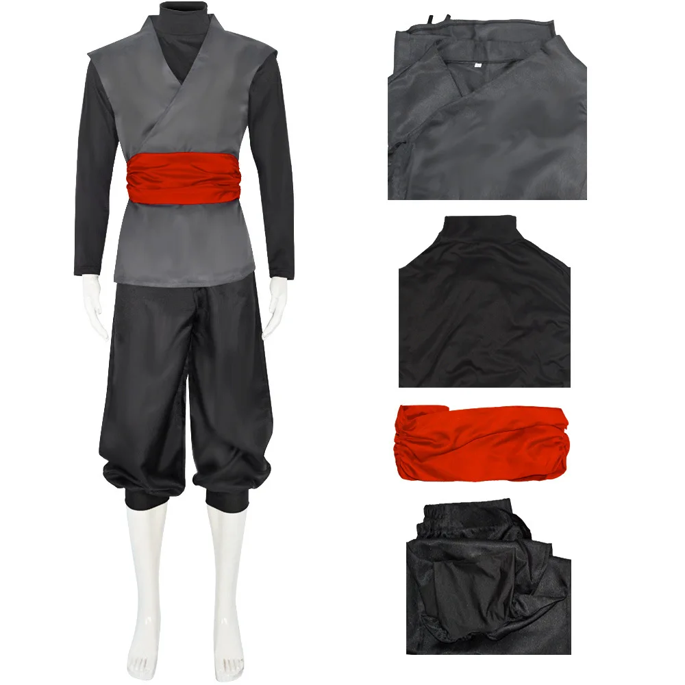 Dragon Dall: Son Goku | Gray Kung Fu Suit Cosplay Costume 18 Generic Black Kung Fu Suit Cosplay Costume