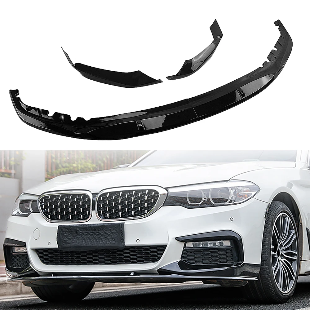 

Front Bumper Spoiler Lip For BMW 5 Series G30 G31 M Tech M Sport 2017-2020 520i 525i 530i 540i Gloss Black Lower Splitter Blade