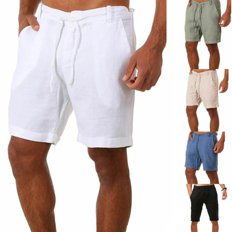 

Men Shorts Summer Solid Color Lace-up Sports Shorts Men's Casual High Waist Sportswear