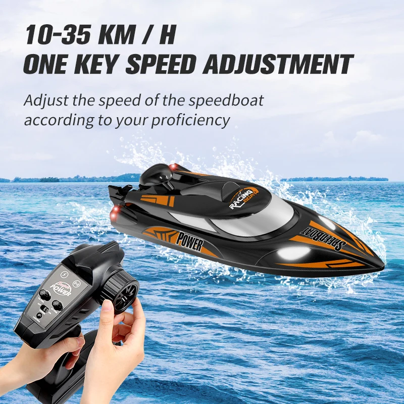 HXJ-810 High Speed ​​Turbojet Speedboat 35km/h 2.4GHz Dual High Speed ​​Motor Remote Control Speedboat Adult Children Toy 2