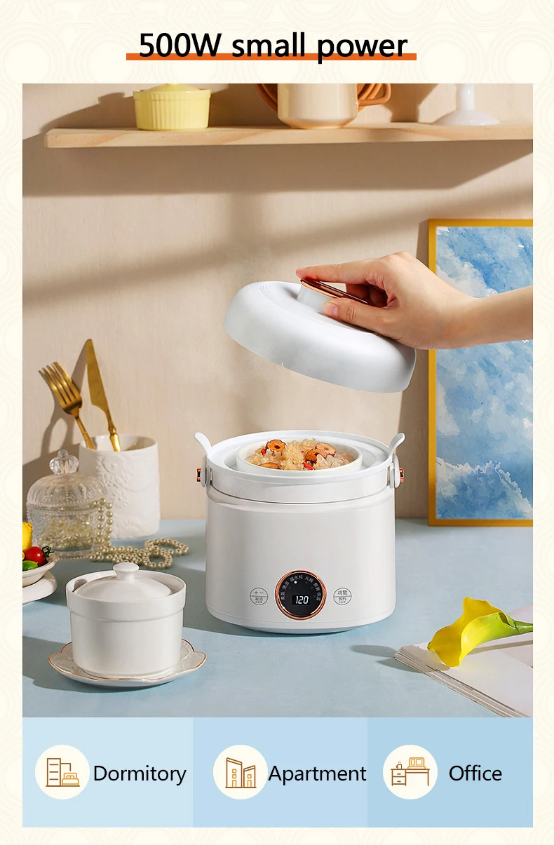 Description Picture 5 of itemDMWD Household Electric Stew Pot 1L Rice Cooker Porridge Soup Cooking Machine Breakfast Maker Hot Pot 12H Appointment 220V