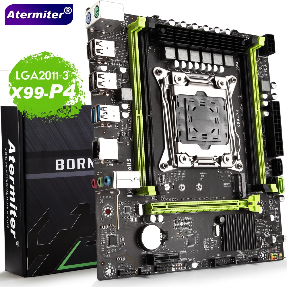 Atermiter X99 D4 Motherboard Slot LGA2011-3 USB3.0 NVME M.2 SSD Support ...