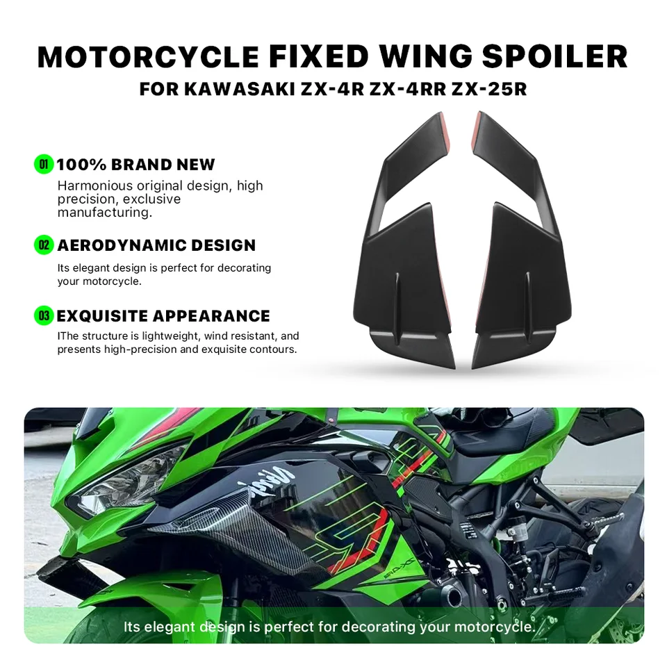 Motorcycle Front Fixed Wing Spoiler For Kawasaki ZX-4RR ZX-4R ZX4R