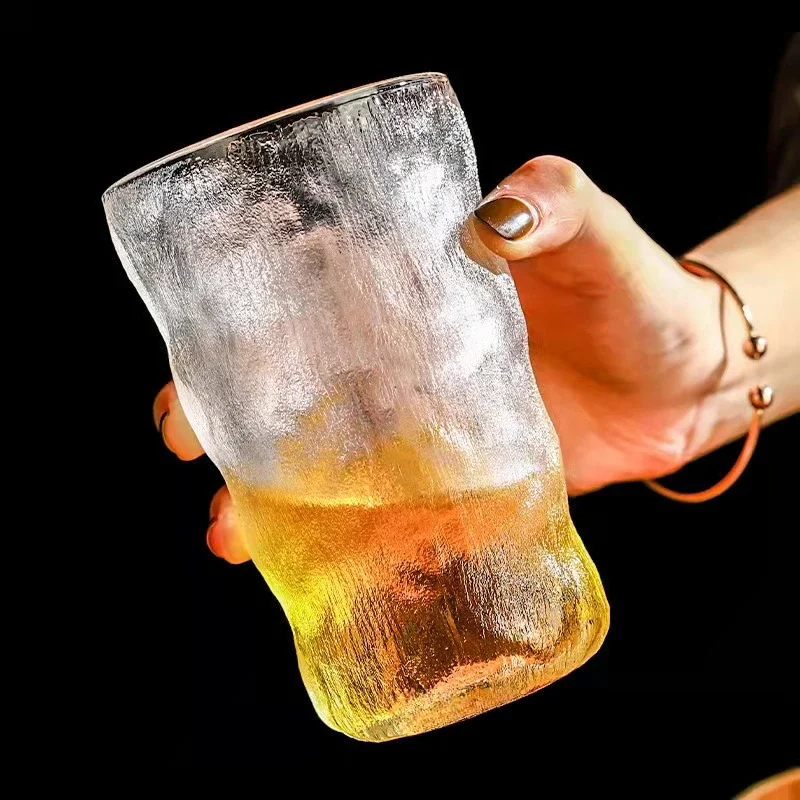 1pc 300ml 350ml Drinking Glasses Simple Glacier Cocktail Glass Cups Rock Whiskey Wine Coffee Cup Coffee Mug Drinkware Gift