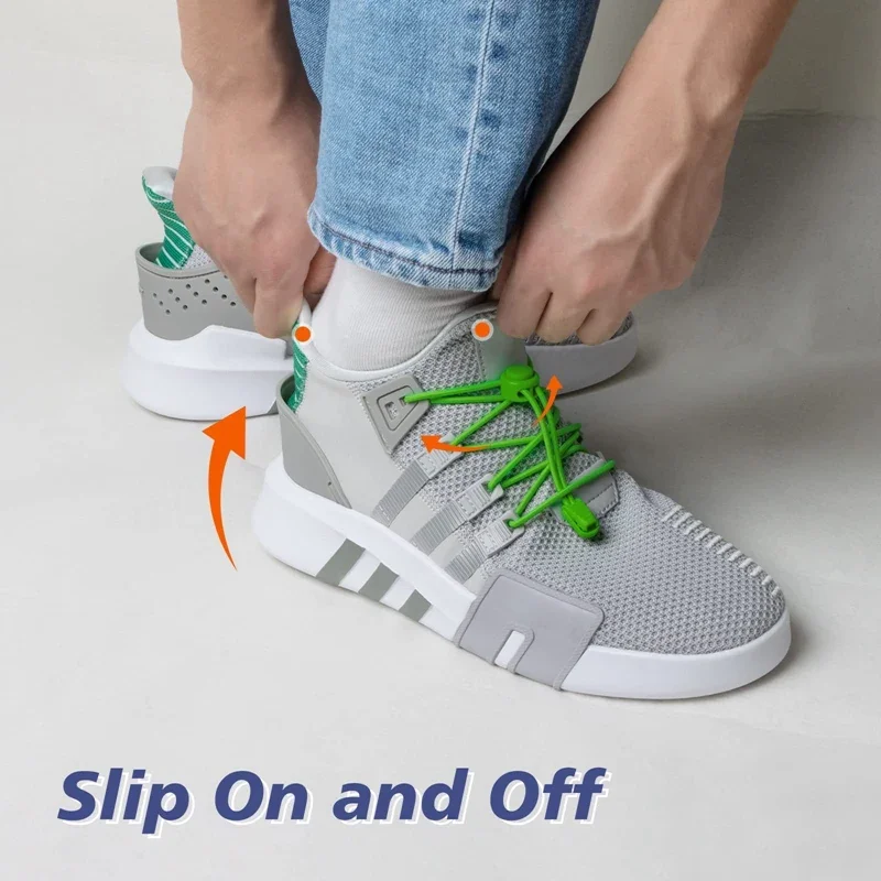 Lock Shoe laces Round Tennis Elastic Without ties for Adult Kids Sneakers Accessories