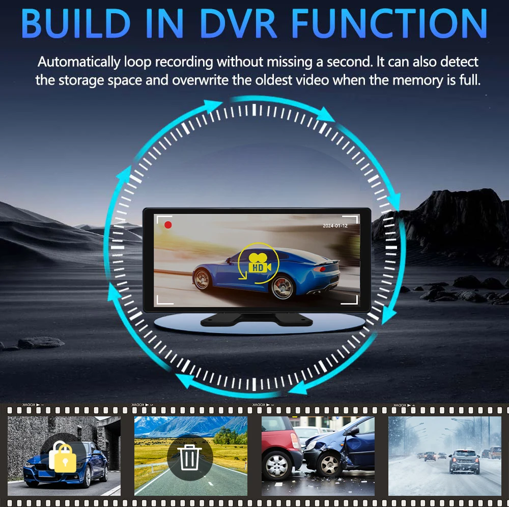 10.36 بوصة 5 قناة شاحنة نظام مراقبة الكاميرا BSD إنذار MP5 شاشة تعمل باللمس DVR مسجل فيديو السيارة AHD 1080P كاميرات عكسية