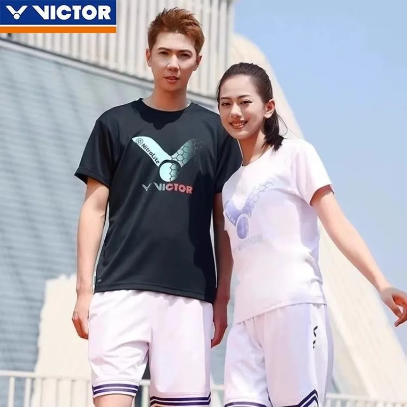 VICTOR New Badminton Jersey Men's T-shirt Short-sleeved Casual Sports Training Quick-drying and Breathable