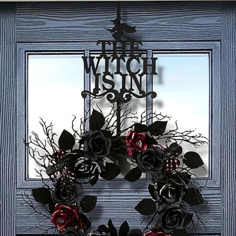 

The Witch Is In Wreath Hanger, Wreath Hanger, Front Door Metal Over The Door Single Hook, Christmas, Halloween, Thanksgiving Day