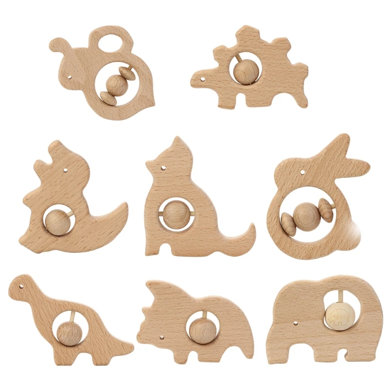 

Children's Finger Training Wooden Rattle Baby Sleeping/Playing