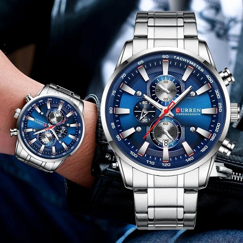 

New Watches for Men Top Luxury Brand CURREN Quartz Men’s Watch Sport Waterproof Wrist Watches Chronograph Date Relogio Masculino