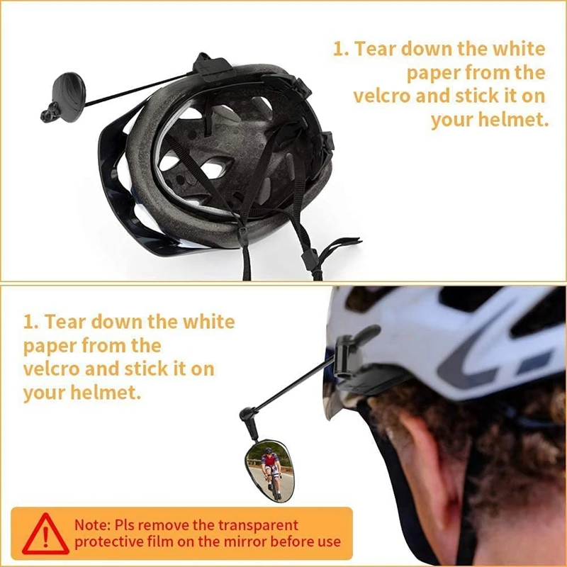 New 2Pcs Bike Helmet Mirror, 360 Degree Adjustable Bicycle Rear View Mirror Bike Mirror Lightweight For Cycling